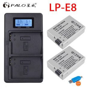 1800mah 7.4V LP-E8 LPE8 LP E8 Battery Batterie AKKU + LCD Dual Charger for Canon EOS 550D 600D 650D 700D X4 X5 X6i X7i T2i T3i