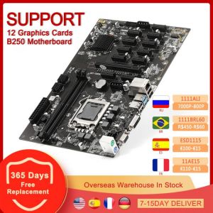 B250 Mining Motherboard PCIe X1 PCI-E X16 LGA 1151 16G DDR4  SATA 3.0 USB 3.0 for Bitcoin BTC ETH GPU Graphics Card Mining Miner