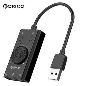 ORICO SC2/SKT2/SKT3 External USB Sound Card Stereo Mic Headset Audio Jack 3.5mm Cable Adapter Mute Switch Adjustment Free Drive