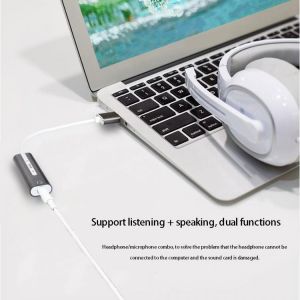Computer Sound Card USB Headset Combo 3.5 mm USB Adapter USB To Headset Speaker Audio Interface Suitable For PC Computer