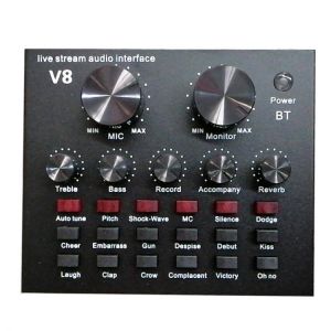 V8 Mobile Phone Microphone Live Usb External Sound Card for Mobile Computer Audio Interface Sound Card with Bluetooth