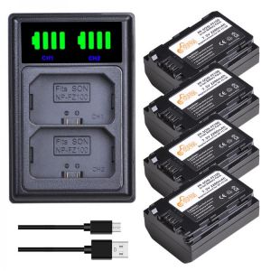 2280mAh NP FZ100 NP-FZ100 Battery + Dual Charger for Sony a7R III, a7 III, A6600 a9, a9R, a9S ,NPFZ100