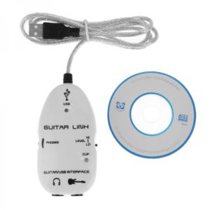 16-bit 44.1/48kHz Guitar to USB Sound Player Sound Card Effector Interface Link Audio Cable Music Recording Adapter for PC/Mac