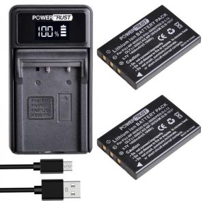 2Pack NP-60 NP60 Battery and LED Charger for Fujifilm NP-60 Kodak KLIC-5000 Samsung SLB-1137 Olympus LI-20B FinePix 50i 601 F401