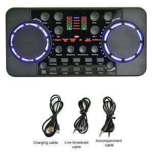 Live Streaming Sound Card Bluetooth-compatible Audio Interface Mixer Audio Adapter Soundcard for USB Sound Card for Phone PC