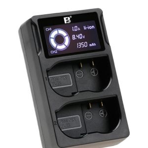 Dual Slot USB Battery Charger Portable 2-Solt Batteries Chargers with Lcd Screen Charge for One/Two Battery At The Same Time