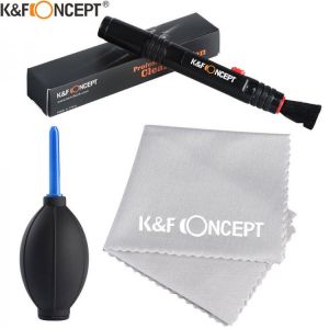 K&F CONCEPT 3 in 1 Camera Cleaning Kits Lens Brushes+Cleaning Pen+Cleaning Cloth for Camera Lenses & Filters Sensor Screen