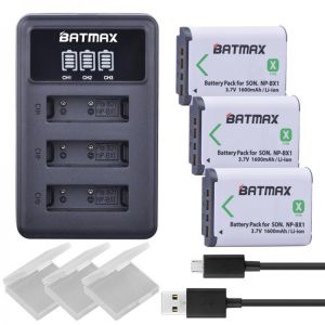 3X NP BX1 Bateria NP-BX1 Battery+ 3-Slots LED Charger for Sony DSC RX1 RX100 AS100V M3 M2 HX300 HX400 HX50 HX60 GWP88 AS15 WX350
