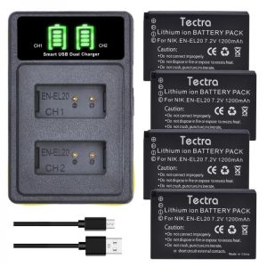EN-EL20 Battery &ENEL20 EN-EL20a Battery Charger for Nikon Coolpix P1000 Nikon1 J1 J2 J3 Nikon 1 S1 1 V3 Nikon1 AW1