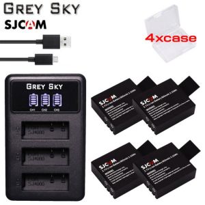 4pcs Replacement 900mAh for SJCAM sj4000 battery+ LED  USB Charger for  M10wifi / SJ4000 / SJ4000wifi / SJ5000wifi Action Camera