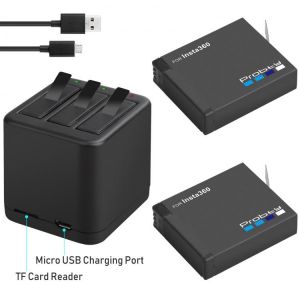 Insta360 ONE X battery and Micro USB battery charger support reading and writing TF card at the same time