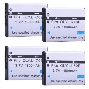 4Pcs 1800mAh Li-70B Li 70B Camera Battery for Olympus FE-4020 FE-4040 FE4020 FE4040 X940 D705 FE5040 D-705 D-710 VG-110 VG-140