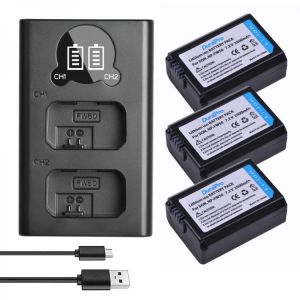 3x 2000mAh NP-FW50 NP FW50 Rechargeable Battery + LED USB Charger For Sony A6000 NEX-7 NEX-5N NEX-F3 NEX-5C Alpha 7R II Camera