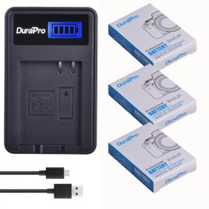 DuraPro 3pc 3.8V 1850mAh EN-EL23 Rechargeable Li-ion Battery Charger Kit For Nikon COOLPIX P900, P610, P600, B700 Digital Camera