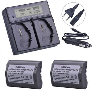 2Pcs 3200mAh EN-EL18, EN-EL18a, EN EL18, ENEL18a Battery + LCD Dual Smart Fast Charger for Nikon D4, D4S, D5 Digital SLR Camera