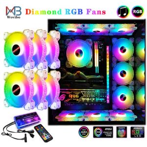 Diamond 120mm Fan Cooling PC Computer Case Fans PWM 6PIN Adjustable Silent Cooler Mute RGB Ventilador Radiator Aura Sync