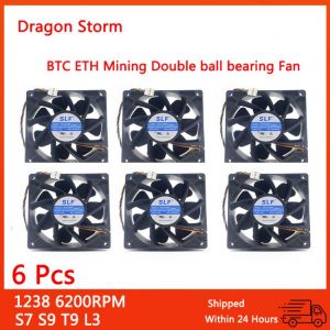 SENLIFANG 6Pcs SG121238BS DC 12V 2.1A 6200RPM S7 S9 T9 L3 BTC ETH  Mining Double ball bearing/violence Fan 120*120*38mm