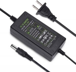 DC 12V 5A Power Supply Adapter 50/60HZ, US Plug, 4.6FT Power Cord, AC 100-240V to DC 12V 5A Switching Transformer Jack 5.5mm x 2.5