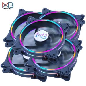 Wovibo 120mm Fan PC Case Computer Cooling Cooler Heat Sink Molex Interface Silent Fans Rainbow LED 12V 12CM Ventilador