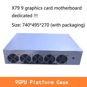 9 GPU server case frame mining rig house machine platform for  X79 motherboard BTC ETH mining case