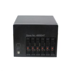2020 home storage hot-swap chassis NAS-6 IPFS 6 bay NAS server case 6GB sata backplane support mini-itx motherboard black