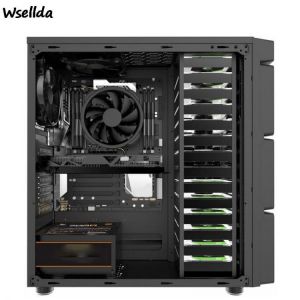 14bit Hard Drive Tower Multi-disk Storage Server Desktop Computer Chassis ATX Compatible Main Box Power Supply Mining Mining Rig