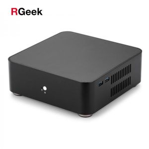 RGEEK L60 All Aluminum Chassis Computer Case Mini Desktop Mainframe PSU HTPC Mini ITX DIY PC Cases USB3.0 Power Supply Optional