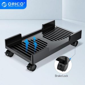ORICO Mobile Adjustable Computer Tower Holder Computer CPU Stand Cart with Braking Lock Wheels Stand For PC Computer Cases