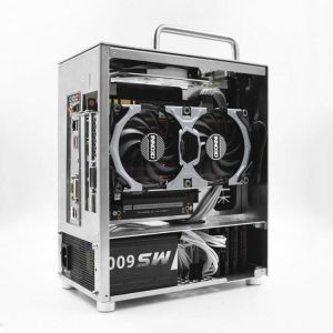 PC Game Case ITX MINI Chassis Aluminum Safe Cabinet SFX Power Supply For GTX1660 2070 Graphics Card Computer Empty Suitcase D