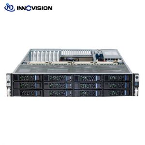 2U 12 bays HDD hotswap rack server case L=560mm NVR NAS server chassis,supporting max 12*10.5 board