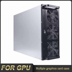 4U ETH Mining Rig Frame 6 GPU to 8 GPU Converter BTC Miner Case with 6 Cooling Fans Multi Graphic Cards Bracket