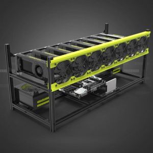 Veddha V3D 8-BAY 8 GPU Miner Rig Case Aluminum Stackable Crypto Open Air Mining Frame With Fan Mount ETH,ETC)/ZCash(ZEC) Bitcoin