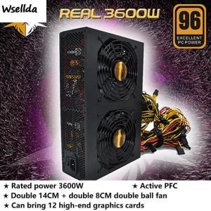 The Latest Multi-channel 3600W Twelve-card Dedicated Power Supply 160-270V Mining Machine Power Supply Active PFC Fonte 500w