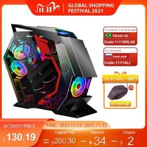 ATX Computer Gaming Case Special-Shaped Desktop Computer Mainframe Support M-ATX/ ITX Motherboard for PC Gamer Enclosure