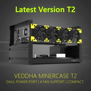 6 GPU T2 Miner Mining rig Aluminum Stackable Open Air Case Computer ETH Frame Rig for Bitcon Miner Kit