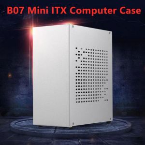 B07 Mini ITX Computer Case Aluminum Chassis HTPC Host Case USB 3.0 ITX Enclosure with Graphics Card Pcie 16x Extension Cable