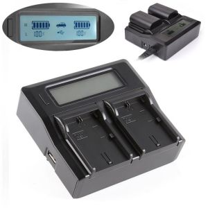 LCD Dual Battery Charger For Canon LP-E6 LC-E6E 7D Mark II 6Da 5DS R 6D 60D 70D