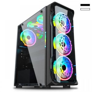 PC Case Gaming Computer Case ATX/MATX/ITX Mid Tower Acrylic Tempered Glass Clear Side Panel PC Chassis Computer Components