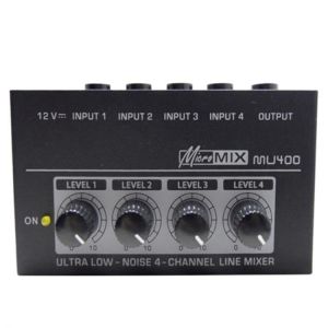 Sound Card Audio Mixer Sound Board Console Desk System Interface 4 Channel 12V Direct (Us Plug)