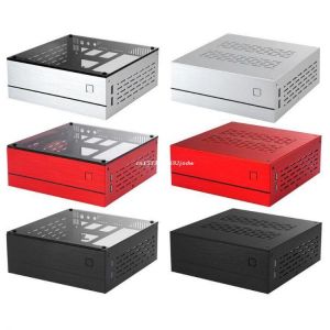 B01 Mini ITX Computer Case Chassis Aluminum/Glass Briefcase Home Theater AC-DC HTPC Computer Box Desktop PC Enclosure Dropship