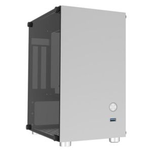 All Aluminum ITX PC Gaming Case Computer Cabinet Portable Mini A4 Desktop Chassis with Double-Sided Glass for SFX Supply SSD