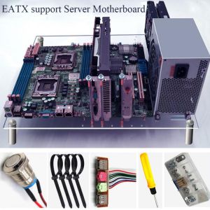 Acrylic EATX Desktop Case DIY Open Transparent High Heat Dissipation Computer Chassis Support Two Way X58 X79 x99 Server Case