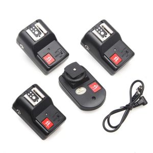 4 Channels Wireless Flash 1 Trigger Transmitter + 3 Receivers for Canon Nikon Pentax Olympus