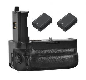 VG-C4EM VGC4EM Battery Grip + 2pcs NP-FZ100 Battery for Sony a7RIV a7R4 a7IV a74 a9II a7rm4, a7s3, NP-FZ100, FZ100.