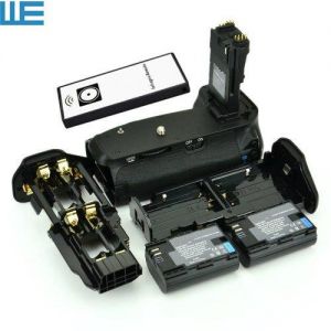 BG-E14 Battery Grip + IR Remote + LP-E6 Battery Holder+ AA Battery Holder + 2X LP-E6 Batteries for Canon 70D 80D 90D camera.