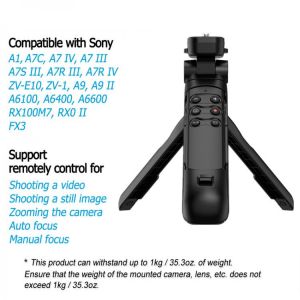 Wireless Grip Tripod Remote Control for Sony ILME-FX3 ZV1 a7C a1 a9 a6600 RX100M7 RX0II A7R IV; Replace Sony GP-VPT2BT RMT-P1BT