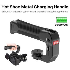 UURig R052 Camera Battery Hand Grip with Cold Shoe Mount PD Fast Charge Hot Shoe Mental Charging Handle for Slr Smartphone Gopro