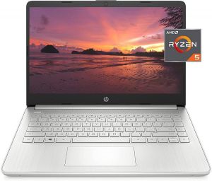 HP 14 Laptop, AMD Ryzen 5 5500U, 8 GB RAM, 256 GB SSD Storage, 14-inch Full HD Display, Windows 10 Home, Thin & Portable, Micr