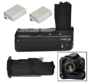 JINTU Vertical Battery shutter Grip holder + 2pcs LP-E8 Kit for Canon EOS 550D 600D 650D Rebel T2i T3i T4i DSLR Camera as BG-E8