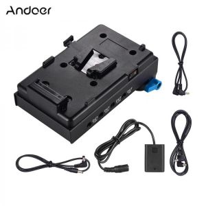 Andoer V Mount V-lock Battery Plate Adapter with Clamp NP-FW50 Dummy Battery Adapter for Sony A7 A7S A7R A7II A7SII A7RII A7III